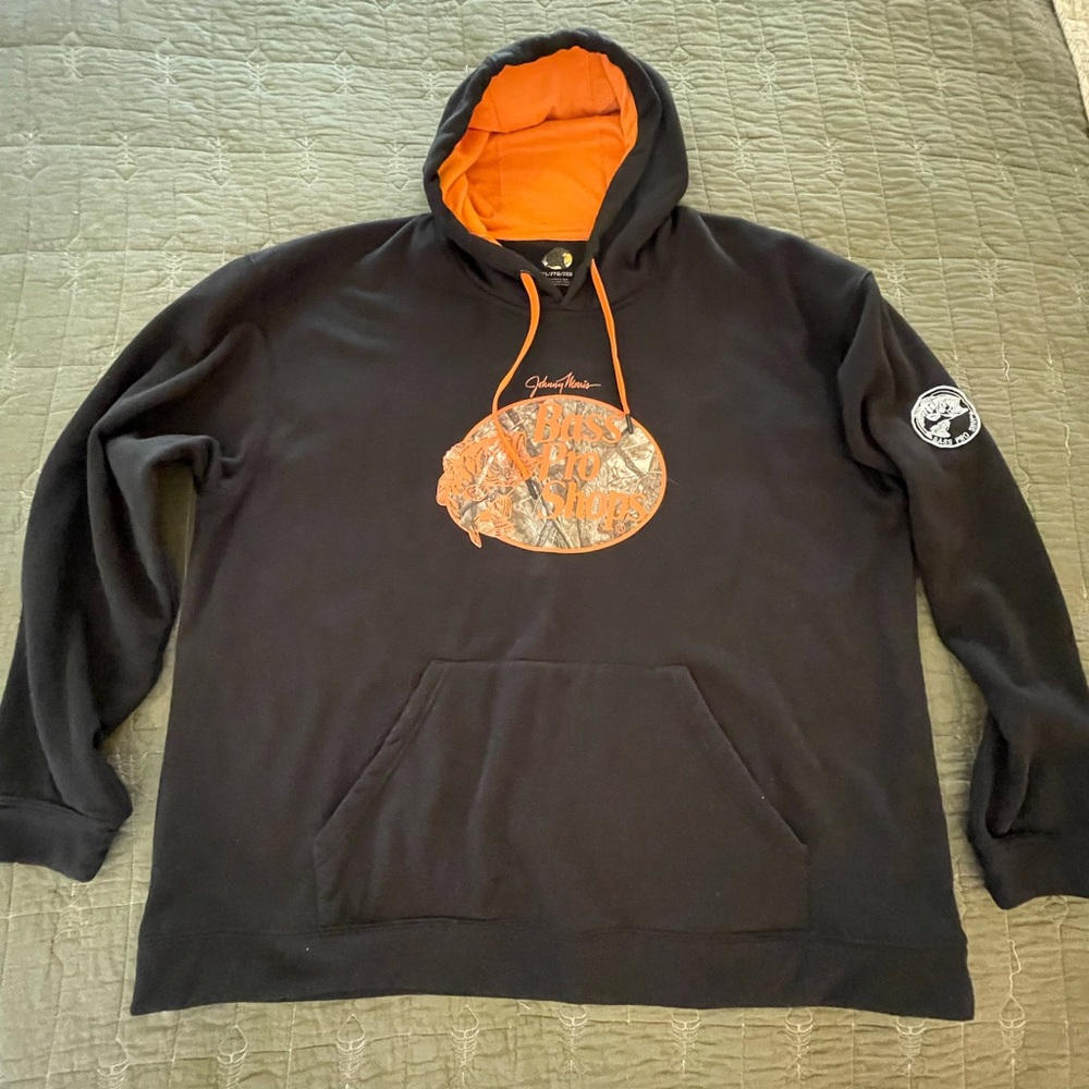 Bass Pro Shops Black and Orange Sweatshirt Hoodie